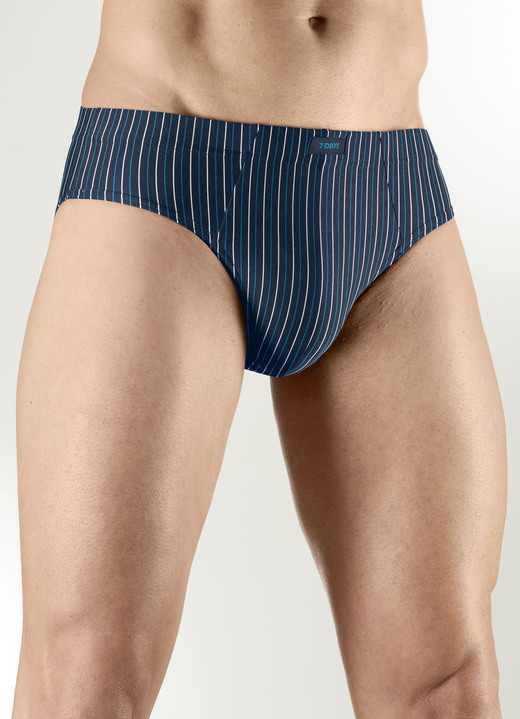 Slips & Unterhosen - Sechserpack Slips aus Microfaser, in Größe 3XL (9) bis XXL (8), in Farbe 1X SCHWARZ-, 1X MARINE-, 1X GRAFIT-GESTR., 1X SCHWARZ, 1X MARINE, 1X BORDEAUX Ansicht 2