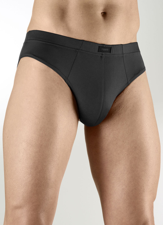 Slips & Unterhosen - Sechserpack Slips aus Microfaser, in Größe 3XL (9) bis XXL (8), in Farbe 1X SCHWARZ-, 1X MARINE-, 1X GRAFIT-GESTR., 1X SCHWARZ, 1X MARINE, 1X BORDEAUX Ansicht 4