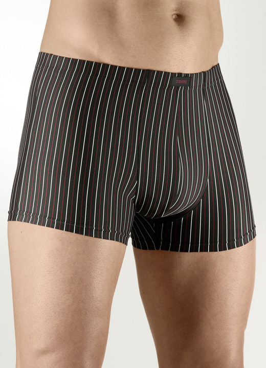 Pants & Boxershorts - Sechserpack Pants aus Microfaser, in Größe 3XL (9) bis XXL (8), in Farbe 1X SCHWARZ-, 1X MARINE-, 1X GRAFIT-GESTR., 1X SCHWARZ, 1X MARINE, 1X BORDEAUX Ansicht 1