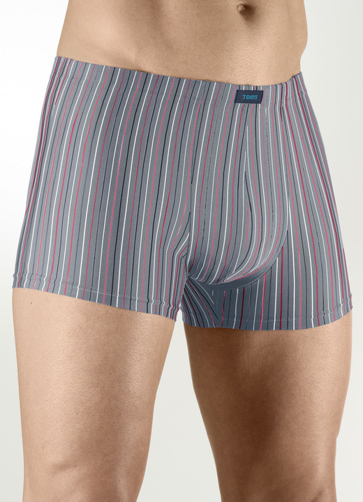 Pants & Boxershorts - Sechserpack Pants aus Microfaser, in Größe 3XL (9) bis XXL (8), in Farbe 1X SCHWARZ-, 1X MARINE-, 1X GRAFIT-GESTR., 1X SCHWARZ, 1X MARINE, 1X BORDEAUX Ansicht 3