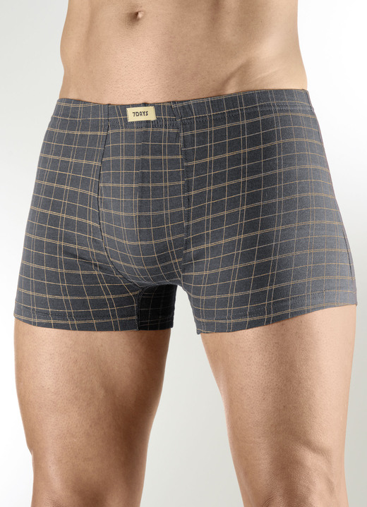 Pants & Boxershorts - Sechserpack Pants mit Karodessin, in Größe 3XL (9) bis XXL (8), in Farbe 2X MARINE, 2X GRAU, 2X SCHWARZ Ansicht 2