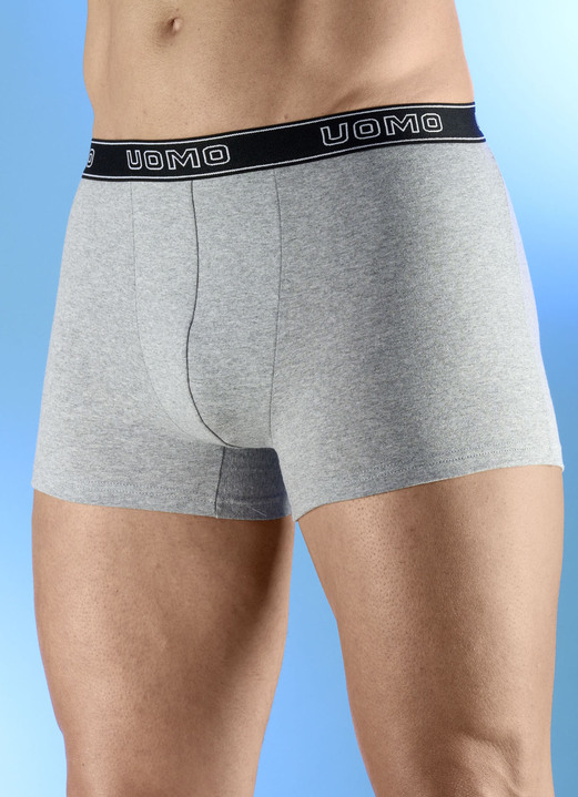 Pants & Boxershorts - Sechserpack Pants mit Elastikbund, in Größe 005 bis 011, in Farbe 2X GRAU MELIERT, 2X SCHWARZ, 2X WEISS Ansicht 1