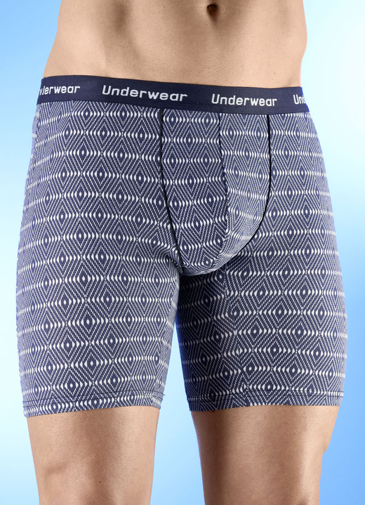 Pants & Boxershorts - Dreierpack Pants mit Elastikbund, in Größe 005 bis 011, in Farbe 2X NAVY-WEISS, 1X UNI NAVY