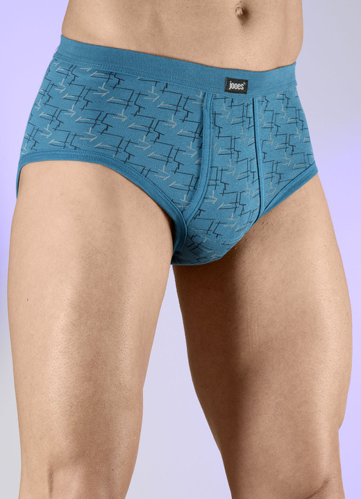 Slips & Unterhosen - Dreierpack Slips mit Alloverdessin, in Größe 005 bis 014, in Farbe 3X SMARAGD-BUNT