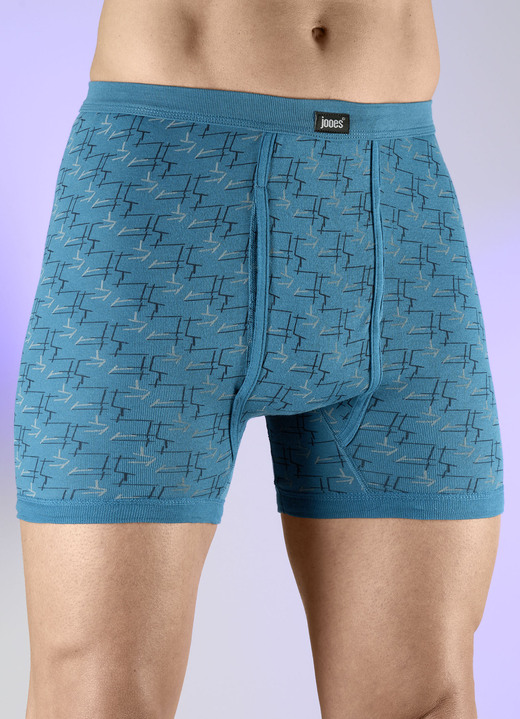 Slips & Unterhosen - Dreierpack Unterhosen mit Alloverdessin, in Größe 005 bis 014, in Farbe 3X SMARAGD-BUNT