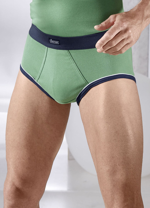 Slips & Unterhosen - Dreierpack Slips aus Feinripp, in Größe 005 bis 012, in Farbe 3X GRÜN-MARINE Ansicht 2