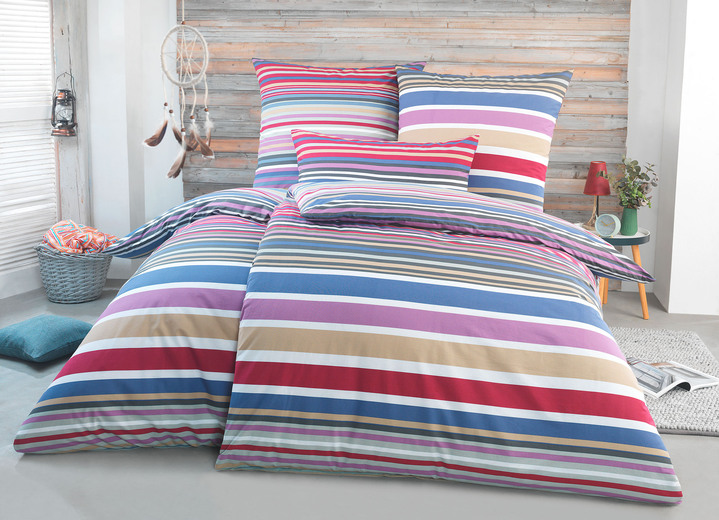 Bettwäschegarnituren - Bettwäsche-Garnitur in Renforcé-Qualität, in Größe 111 (40/80 cm + 135/200 cm) bis 115 (80/80 cm + 155/220 cm), in Farbe MULTICOLOR Ansicht 1
