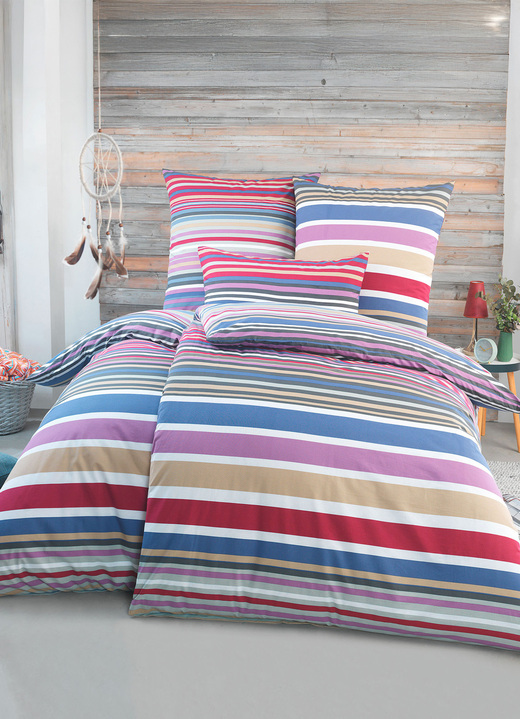 Bettwäschegarnituren - Bettwäsche-Garnitur in Renforcé-Qualität, in Größe 111 (40/80 cm + 135/200 cm) bis 115 (80/80 cm + 155/220 cm), in Farbe MULTICOLOR Ansicht 2