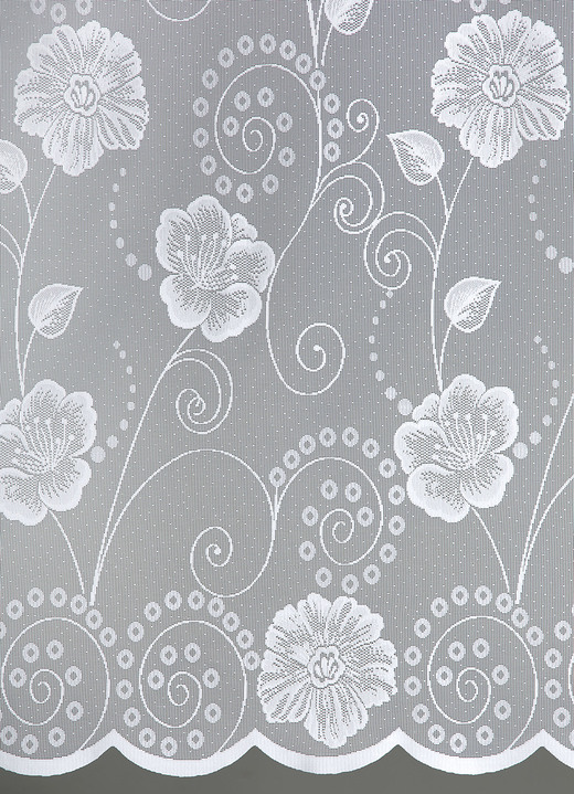 Kurzgardinen - Kleinfenster-Store mit Stangendurchzug, in Größe 856 (H 60xB100 cm) bis 894 (H120xB150 cm), in Farbe WEISS Ansicht 2