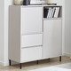 Vitrinen - Highboard mit aufwendiger Rillenfront, in Farbe KASCHMIR