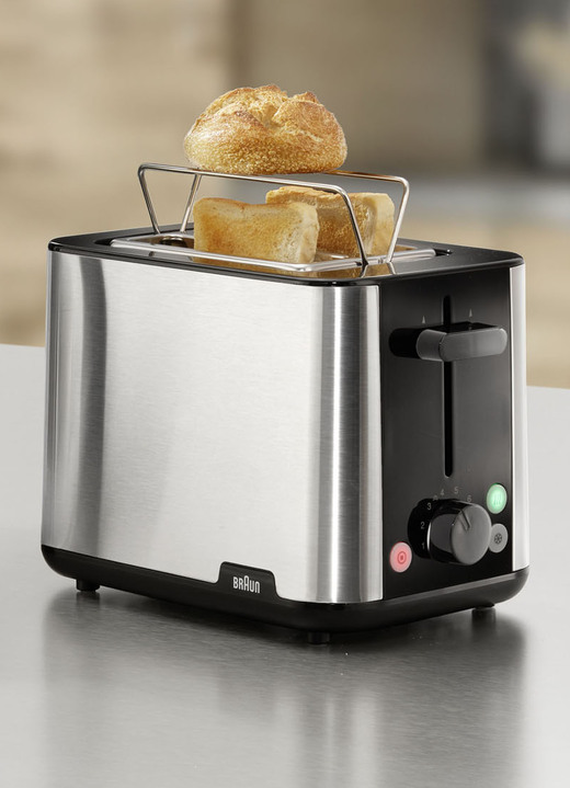 Küchengeräte-Serien - BRAUN Frühstücksserie PurShine aus hochwertigem Edelstahl, in Farbe WEISS-SILBER, in Ausführung Toaster Ansicht 6
