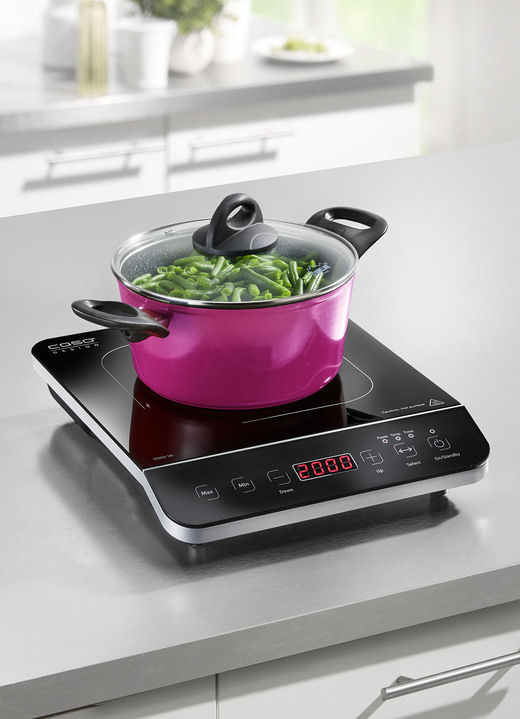 Kochen & Grillen - Induktions-Kochplatte von CASO, in Farbe SCHWARZ-SILBER, in Ausführung Einzel-Induktionskochplatte Ansicht 1