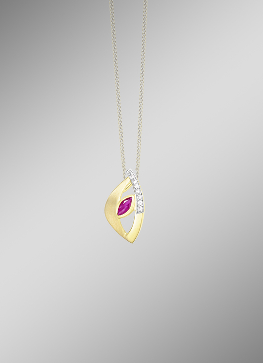 Anhänger - Schicker Anhänger mit Rubin und Zirkonia, in Farbe  Ansicht 1