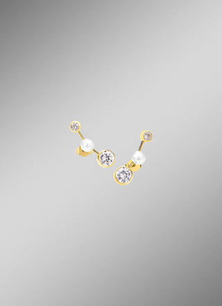 Tolle Ohrstecker mit Süßwasser-Zuchtperlen und Zirkonia