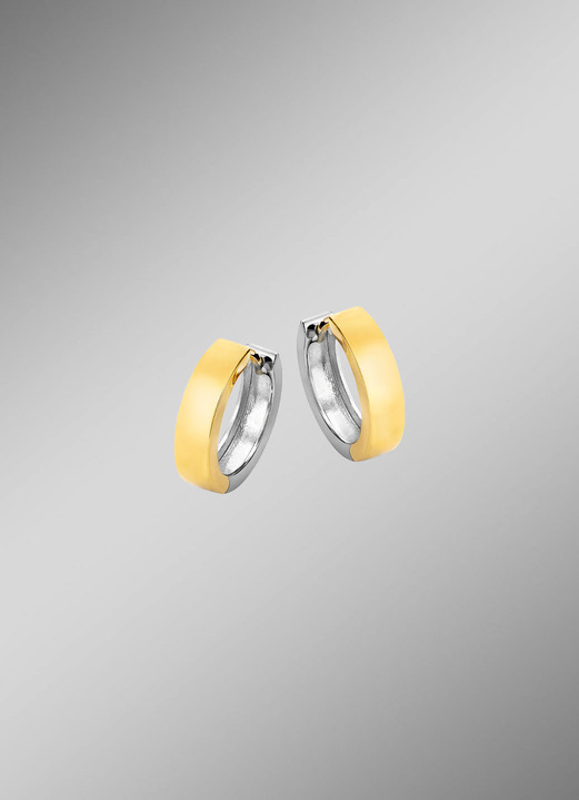 Ohrschmuck - Beidseitig tragbare Klappcreolen in Bicolor, in Farbe  Ansicht 2