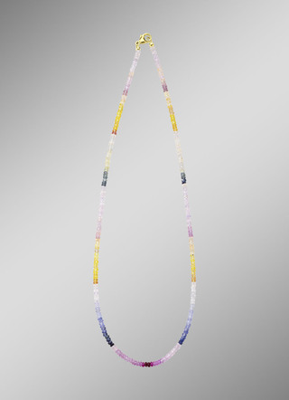 Edle Halskette mit echt Safir in Multicolor
