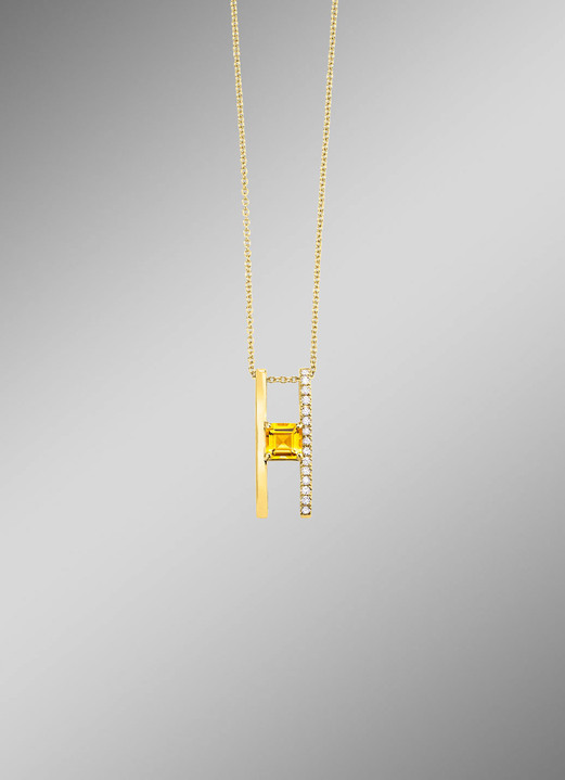 Anhänger - Edler Anhänger mit Citrin und Brillanten, in Farbe  Ansicht 1