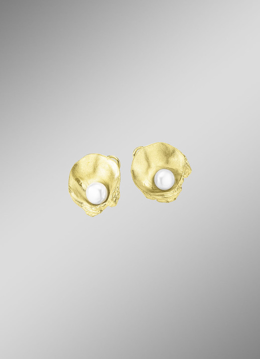 Ohrschmuck - Clipstecker mit Süßwasser-Zuchtperle, in Farbe  Ansicht 1