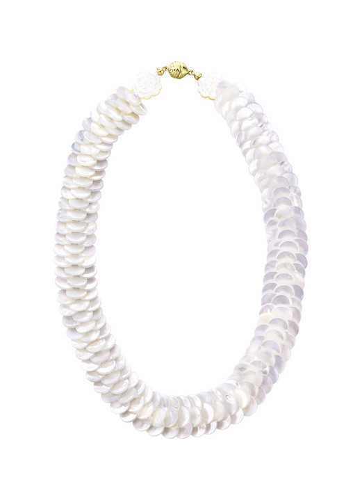 Halsketten - Schimmernde Halskette mit echtem Perlmutt, in Farbe  Ansicht 2