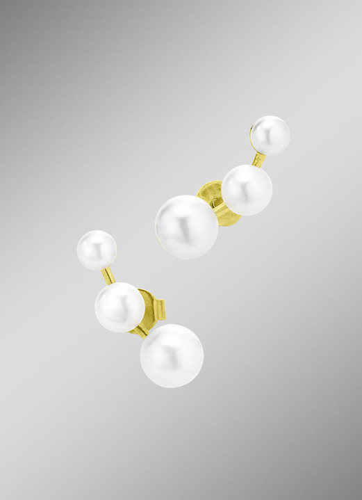 Ohrschmuck - Stilvolle Ohrstecker mit Süßwasser-Zuchtperlen, in Farbe  Ansicht 1