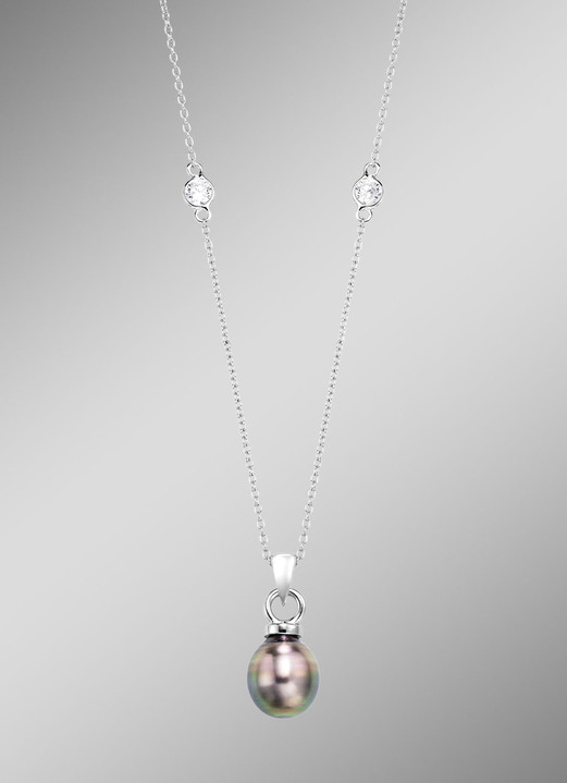 Anhänger - Anhänger mit Tahiti-Zuchtperle und synth. Zirkonia, in Farbe  Ansicht 1
