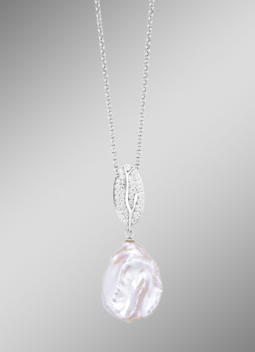 Anhänger - Anhänger mit Keshi-Perlen und synth. Zirkonia, in Farbe  Ansicht 1