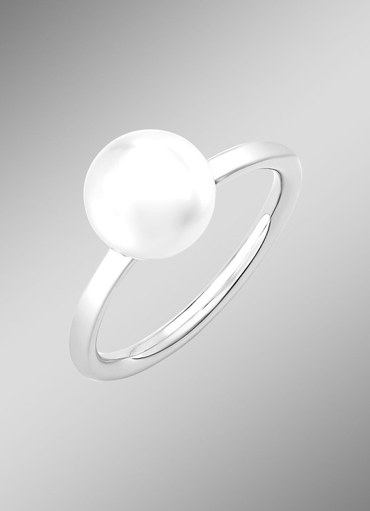 Ringe - Klassischer Damenring mit Süßwasser-Zuchtperle, in Größe 160 bis 220, in Farbe  Ansicht 1