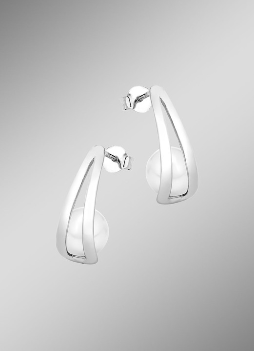 Ohrschmuck - Moderne Ohrstecker mit Süßwasser-Zuchtperlen, in Farbe  Ansicht 1