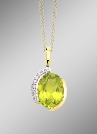 Anhänger mit echt Peridot und synth. Zirkonia