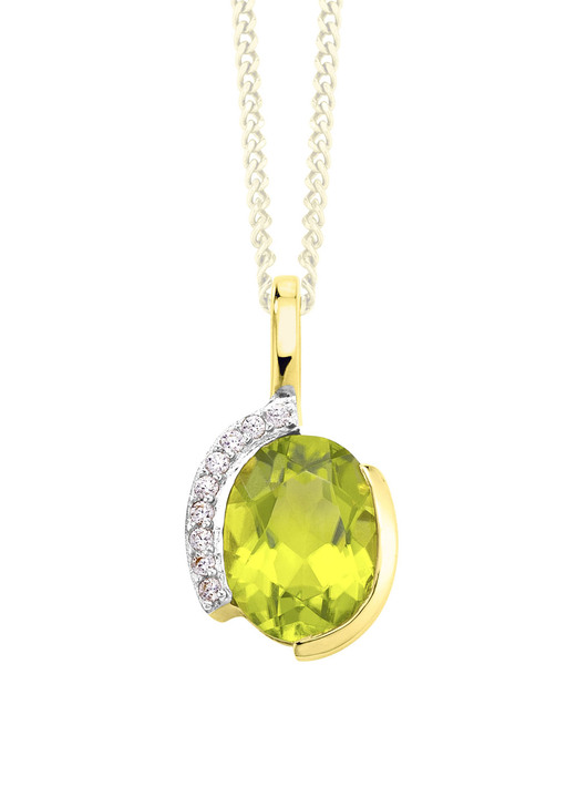 Anhänger - Anhänger mit echt Peridot und synth. Zirkonia, in Farbe  Ansicht 2