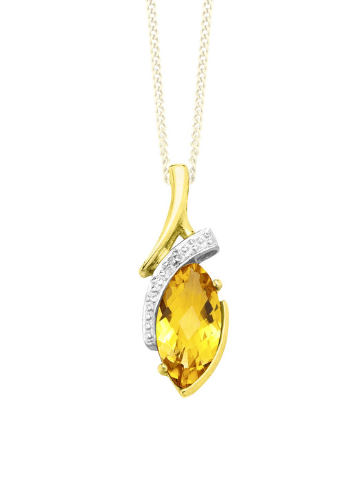 Anhänger - Anhänger mit echt Citrin und Diamant, in Farbe  Ansicht 2