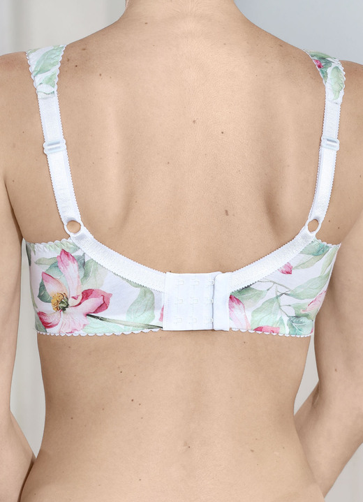 Soft-BH - Laurina BH mit buntem Floraldessin, in Größe 080 bis 110, in Cup B, in Farbe WEISS-GRÜN-BUNT Ansicht 2