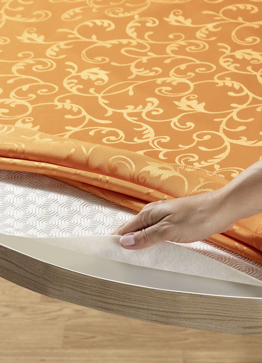 Tischdecken - Rutschfester Tischschoner, in Größe 105 (Ø 105 cm) bis 180 (130/180 cm), in Farbe  Ansicht 4