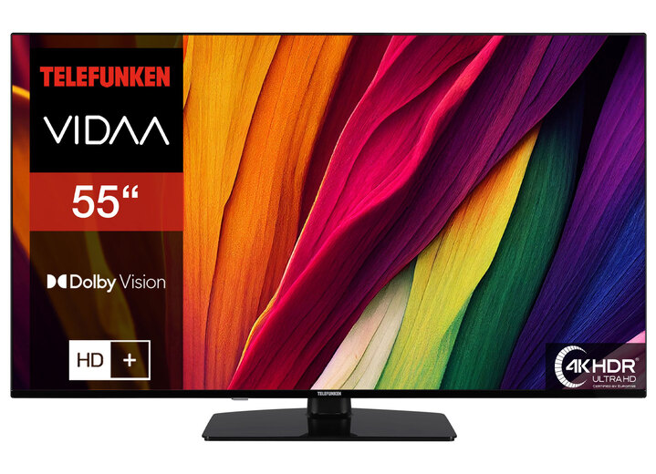 Fernseher - Telefunken 4K-UHD-Smart-LED-Fernseher, in Farbe SCHWARZ Ansicht 2