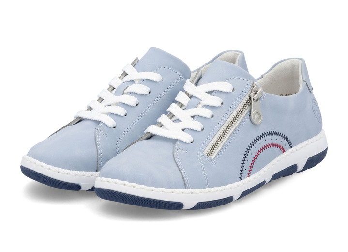 Slipper & Schnürschuhe - Rieker, bequeme Damen-Sneaker, Weite H, mit herausnehmbarem Fußbett, in Größe 036 bis 042, in Farbe HIMMELBLAU Ansicht 9