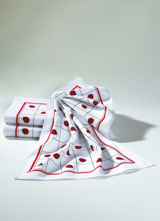 Haushaltshelfer - Geschirrtücher, 3er-Set, aus 100% Baumwolle, in Farbe WEISS/ROT