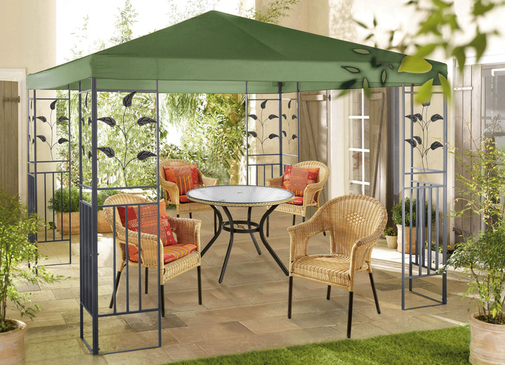 Pavillons - Pavillon Lukas mit pulverbeschichtetem Stahlgestell, in Farbe GRAU Ansicht 4