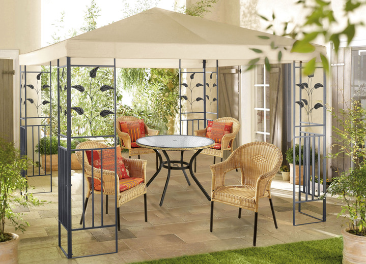 Pavillons - Pavillon Lukas mit pulverbeschichtetem Stahlgestell, in Farbe GRAU Ansicht 6