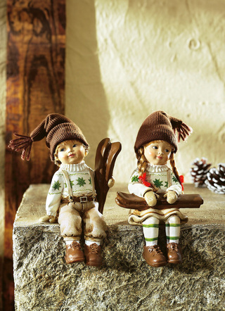 Skifahrer-Kantenhocker, 2er-Set