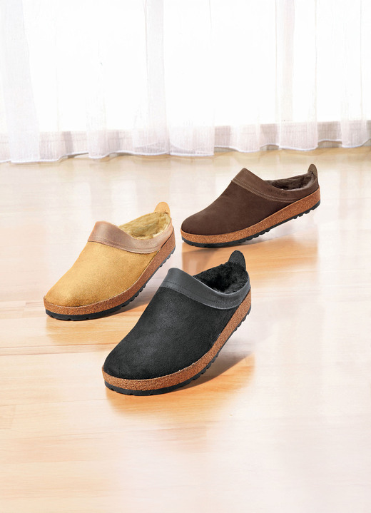 Sandaletten & Pantoletten - Lammfell-Clog für Damen und Herren von Haflinger, in Größe 036 bis 046, in Farbe BEIGE Ansicht 1
