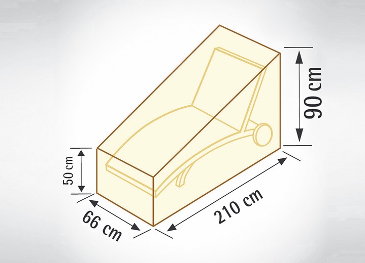 Gartengeräte und Zubehör - Reißfeste, witterungsbeständige und atmungsaktive Schutzhüllen, in Farbe BEIGE UNI, in Ausführung für Gartenliege Ansicht 1