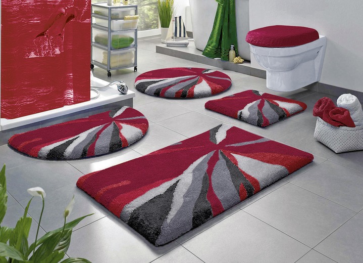 Badgarnituren - Badgarnitur in super weicher und angenehmer Qualität Ansicht 5 Badgarnituren - Badgarnitur in super weicher und angenehmer Qualität, in Größe 100 (Vorleger halbrund, 50/ 80 cm) bis 112 (WC-Deckelbezug, 47/ 50 cm), in Farbe PFLAUME Ansicht 5