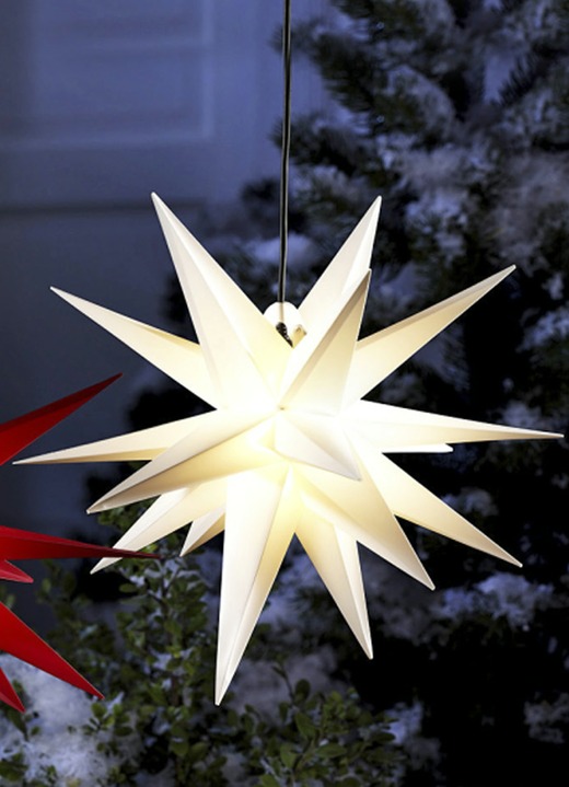 Beleuchteter Weihnachtsstern In Verschiedenen Farben Aussendekorationen Bader