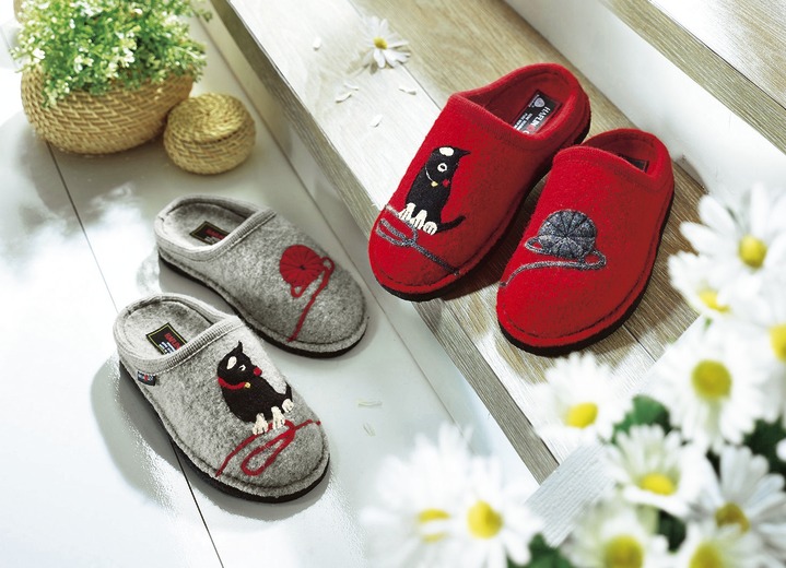 Hausschuhe - Haflinger-Hausschuhe Caty, aus hochwertiger Schurwolle Ansicht 2 Hausschuhe - Haflinger-Hausschuhe Caty, aus hochwertiger Schurwolle, in Größe 036 bis 042, in Farbe BLAU Ansicht 2