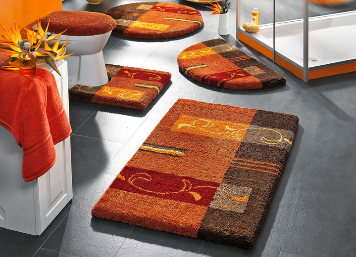 Badgarnituren - Supersoft Badgarnitur mit rutschhemmender Latexierung, in Größe 100 (Vorleger halbrund, 50/ 80 cm) bis 112 (Deckelbezug mit Kordel, 47/ 50 cm), in Farbe GRÜN Ansicht 10