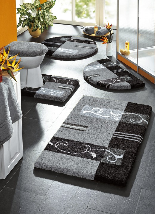 Badgarnituren - Supersoft Badgarnitur mit rutschhemmender Latexierung, in Größe 100 (Vorleger halbrund, 50/ 80 cm) bis 112 (Deckelbezug mit Kordel, 47/ 50 cm), in Farbe GRÜN Ansicht 3