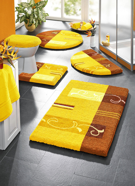 Badgarnituren - Supersoft Badgarnitur mit rutschhemmender Latexierung, in Größe 100 (Vorleger halbrund, 50/ 80 cm) bis 112 (Deckelbezug mit Kordel, 47/ 50 cm), in Farbe GRÜN Ansicht 8