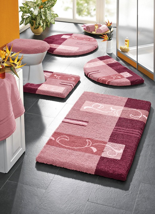 Badgarnituren - Supersoft Badgarnitur mit rutschhemmender Latexierung Ansicht 7 Badgarnituren - Supersoft Badgarnitur mit rutschhemmender Latexierung, in Größe 100 (Vorleger halbrund, 50/ 80 cm) bis 112 (Deckelbezug mit Kordel, 47/ 50 cm), in Farbe BLAU Ansicht 7