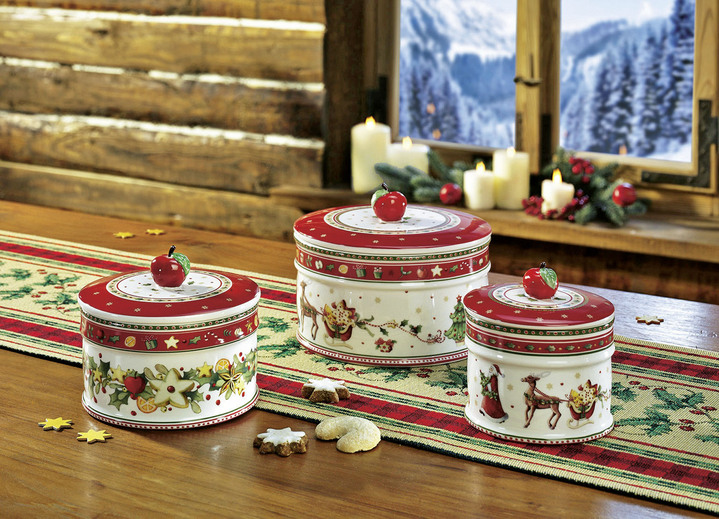 - Villeroy & Boch Gebäckdose aus Porzellan, in Farbe WEISS-ROT, in Ausführung Gebäckdose, klein Ansicht 1