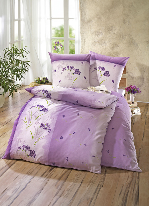 Bettwäschegarnituren - Bügelleichte DOBNIG Bettwäsche-Garnitur mit Reißverschluss, in Größe 111 (40/80 cm + 135/200 cm) bis 412 (Sparset, 4-teilig), in Farbe BRAUN Ansicht 2